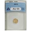 1852 G$1 AU55 ANACS. NGC Census: (26/2601). PCGS P