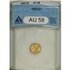 1853 G$1 AU58 ANACS. NGC Census: (810/6158). PCGS