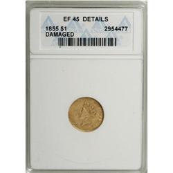 1855 G$1 --Damaged--ANACS. XF45 Details. NGC Census