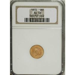 1872 G$1 AU58 NGC. NGC Census: (13/44). PCGS Popul