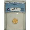 Image 1 : 1874 G$1 MS61 ANACS. NGC Census: (436/2067). PCGS