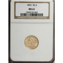 1852 $2 1/2 MS61 NGC. NGC Census: (132/298). PCGS