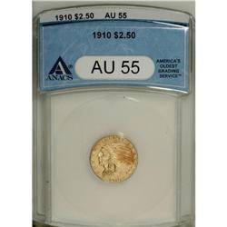 1910 $2 1/2 AU55 ANACS. NGC Census: (53/4936). PCG