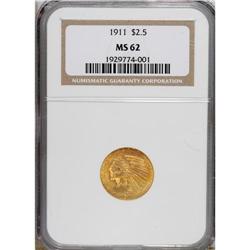 1911 $2 1/2 MS62 NGC. NGC Census: (2664/2121). PCG