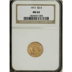 1911 $2 1/2 MS62 NGC. NGC Census: (2664/2121). PCG