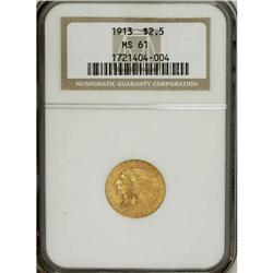 1913 $2 1/2 MS61 NGC. NGC Census: (1633/4503). PCG