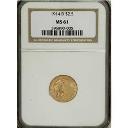1914-D $2 1/2 MS61 NGC. NGC Census: (1391/4098). P