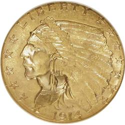 1914-D $2 1/2 MS62 NGC. NGC Census: (2467/1631). PCGS