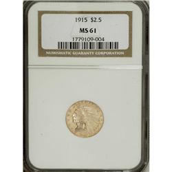 1915 $2 1/2 MS61 NGC. NGC Census: (1471/4587). PCG