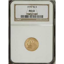 1915 $2 1/2 MS61 NGC. NGC Census: (1471/4587). PCG