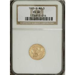1925-D $2 1/2 MS62 NGC. NGC Census: (4239/6085). P