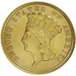 1854 $3 --Cleaned--ANACS. XF40 Details. NGC Census: (41