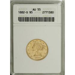 1882-S $5 AU55 ANACS. NGC Census: (3/1443). PCGS P