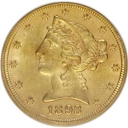 1893 $5 MS62 NGC. NGC Census: (1839/1638). PCGS Popula