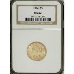 1894 $5 MS62 NGC. NGC Census: (758/499). PCGS Popu