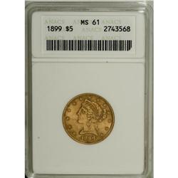 1899 $5 MS61 ANACS. NGC Census: (1191/6887). PCGS