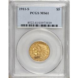 1911-S $5 MS61 PCGS. PCGS Population (70/356). NGC