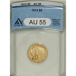 1912 $5 AU55 PCGS. PCGS Population (284/4549). NGC Cen