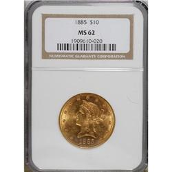 1885 $10 MS62 NGC. NGC Census: (103/34). PCGS Popu
