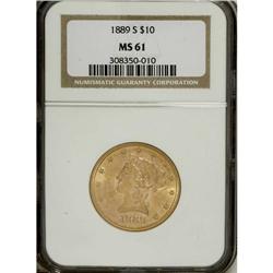 1889-S $10 MS61 NGC. NGC Census: (358/361). PCGS P