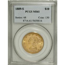 1889-S $10 MS61 PCGS. PCGS Population (202/477). N