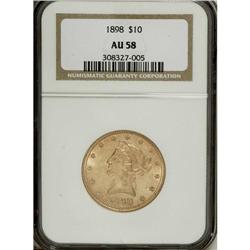 1898 $10 AU58 NGC. NGC Census: (99/2241). PCGS Pop