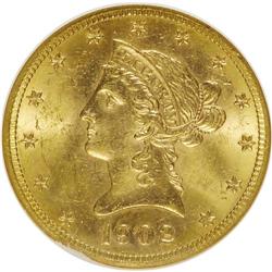 1902-S $10 MS62 NGC. NGC Census: (539/1263). PCGS Popu