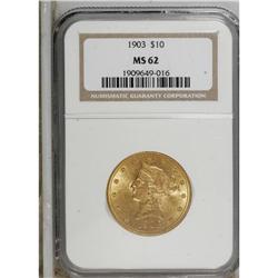 1903 $10 MS62 NGC. NGC Census: (252/157). PCGS Pop