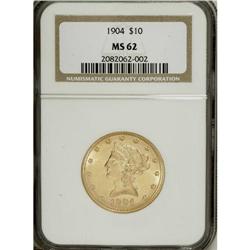 1904 $10 MS62 NGC. NGC Census: (221/108). PCGS Pop