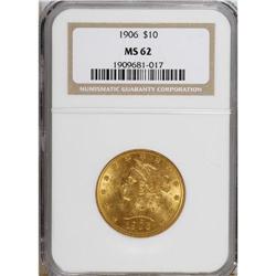 1906 $10 MS62 NGC. NGC Census: (319/94). PCGS Popu