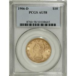 1906-D $10 AU58 PCGS. PCGS Population (236/1911).