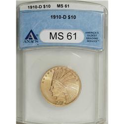 1910-D $10 MS61 ANACS. NGC Census: (1512/4425). PC