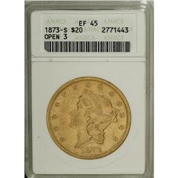 1873-S $20 Open 3 XF45 ANACS. NGC Census: (63/453)