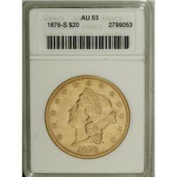 1876-S $20 AU53 ANACS. NGC Census: (183/3795). PCG