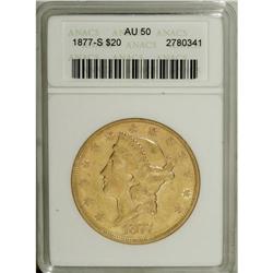1877-S $20 AU50 ANACS. NGC Census: (15/1513). PCGS