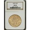 Image 1 : 1878-S $20 MS60 NGC. NGC Census: (225/387). PCGS P