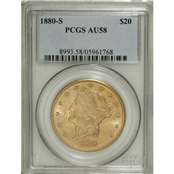 1880-S $20 AU58 PCGS. PCGS Population (112/161). N