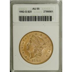 1882-S $20 AU55 ANACS. NGC Census: (40/907). PCGS