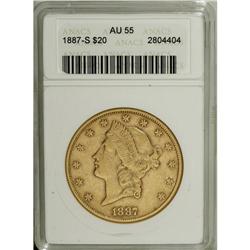 1887-S $20 AU55 ANACS. NGC Census: (15/644). PCGS