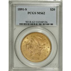 1891-S $20 MS62 PCGS. PCGS Population (1373/651).