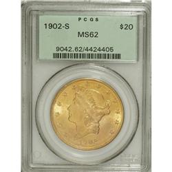 1902-S $20 MS62 PCGS. PCGS Population (1065/479). NGC