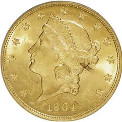 1904 $20 MS62 PCGS. PCGS Population (45488/68470). NGC