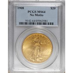 1908 $20 No Motto MS64 PCGS. PCGS Population (2250