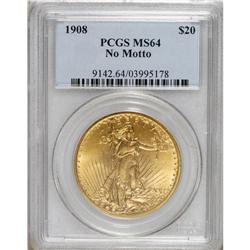 1908 $20 No Motto MS64 PCGS. PCGS Population (2250
