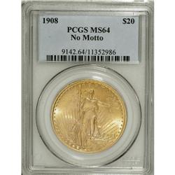 1908 $20 No Motto MS64 PCGS. PCGS Population (2250