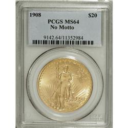 1908 $20 No Motto MS64 PCGS. PCGS Population (2250
