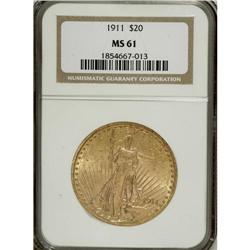 1911 $20 MS61 NGC. NGC Census: (359/1461). PCGS Po