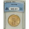 Image 1 : 1913-D $20 MS61 ANACS. NGC Census: (240/2596). PCG