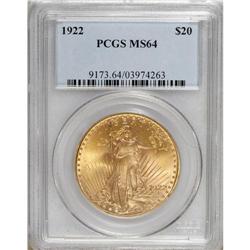 1922 $20 MS64 PCGS. PCGS Population (4594/947). NG