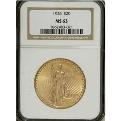 1926 $20 MS63 NGC. NGC Census: (5082/10411). PCGS